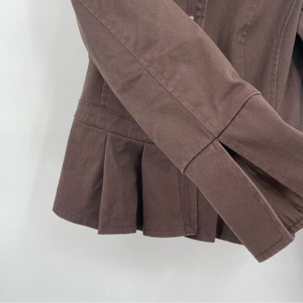 Boston Proper Brown Blazer Peplum Pleated Size 8 - Picture 10 of 13